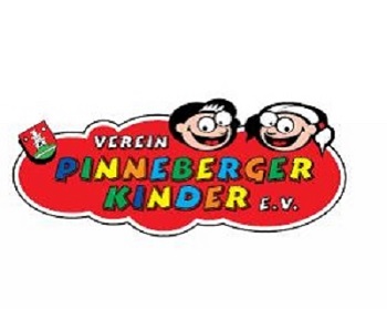 Logo des Vereins PINNEBERGER KINDER e.V. mit zwei lachenden Kindern und bunten Buchstaben.